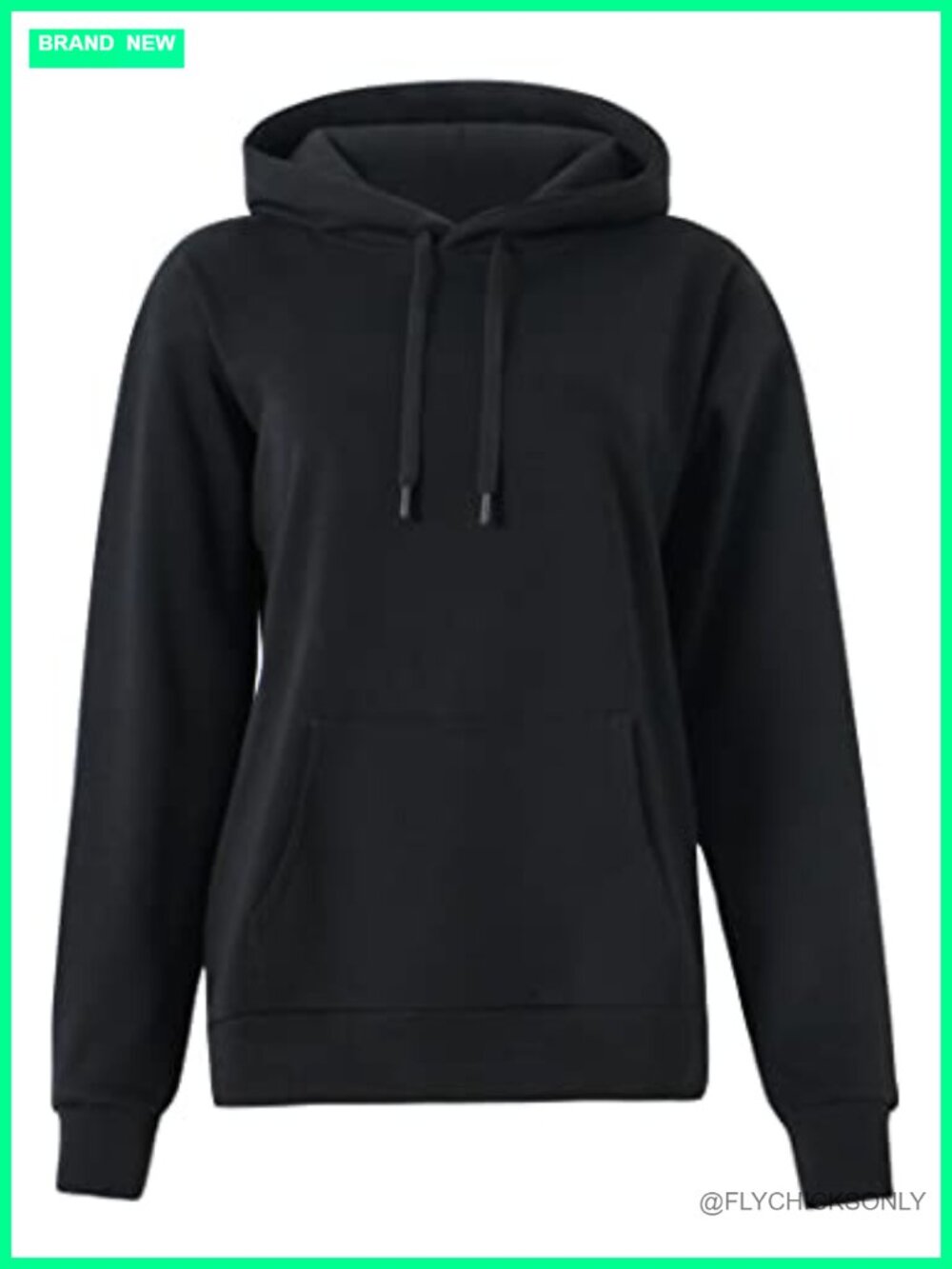 Womens Loose Fit Pullover Hoodie Cotton Spandex Fleece Lined Kangaroo Pocket